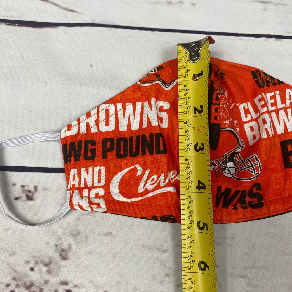 Triple Layer Cleveland Browns Cloth Face Mask - Picture 7 of 11